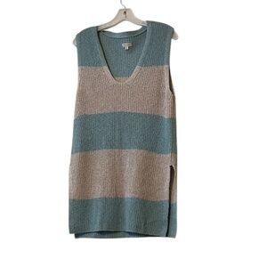 Anthropologie Pilcro longline Women's V-neck sweater vest in blue MULTI, SP